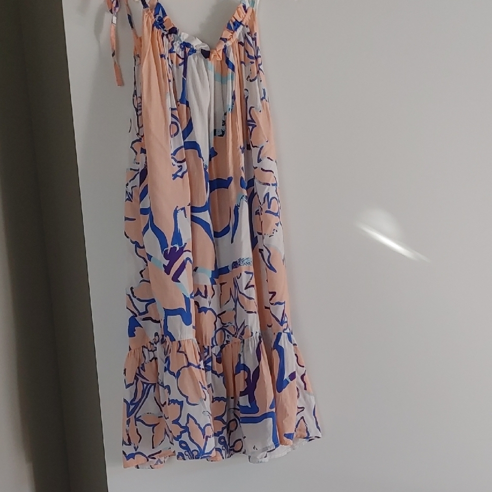 Maaji Peach and Blue Patterned Beach Dress NWT